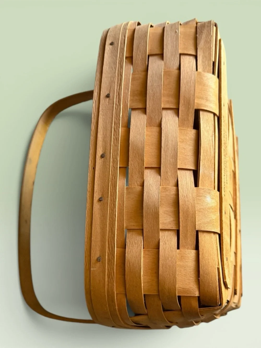 Vintage 1996 Handwoven Longaberger Square Basket & Cotton Liner